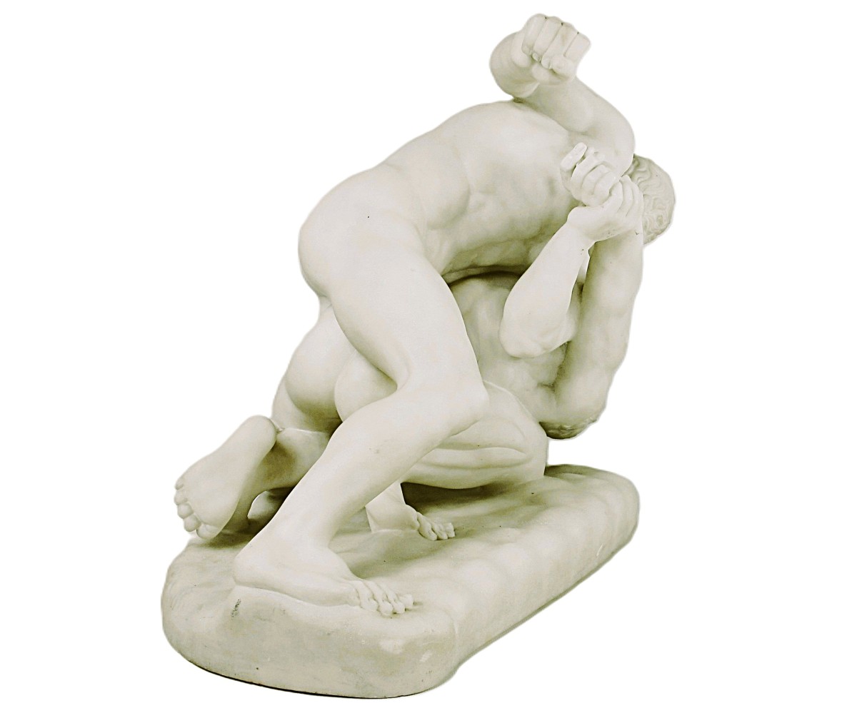 Important Marble Group After The Antique The Wrestlers -photo-2