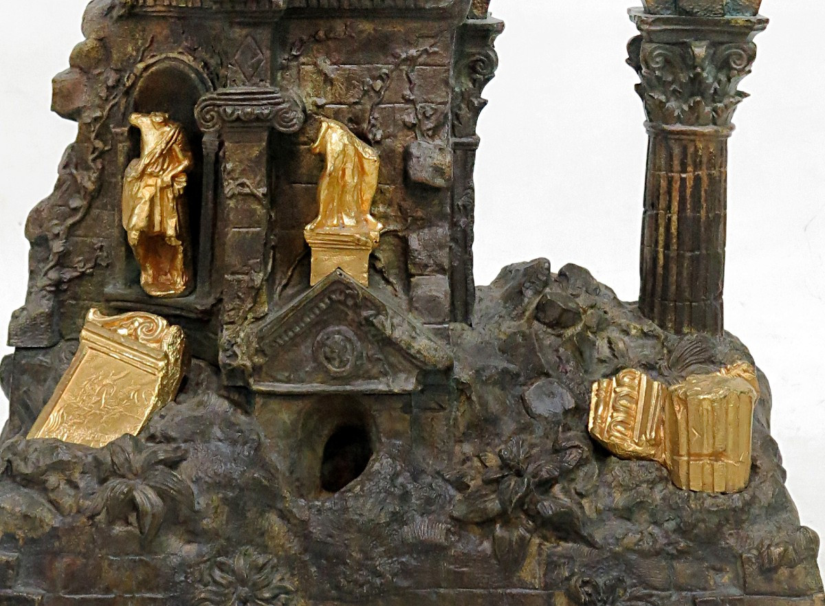 Napoleon III Period Bronze Antique Grand Tour Clock -photo-2