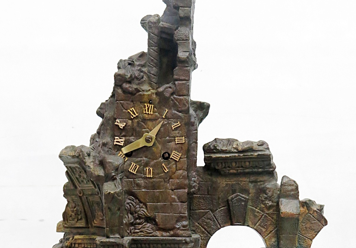 Napoleon III Period Bronze Antique Grand Tour Clock -photo-3