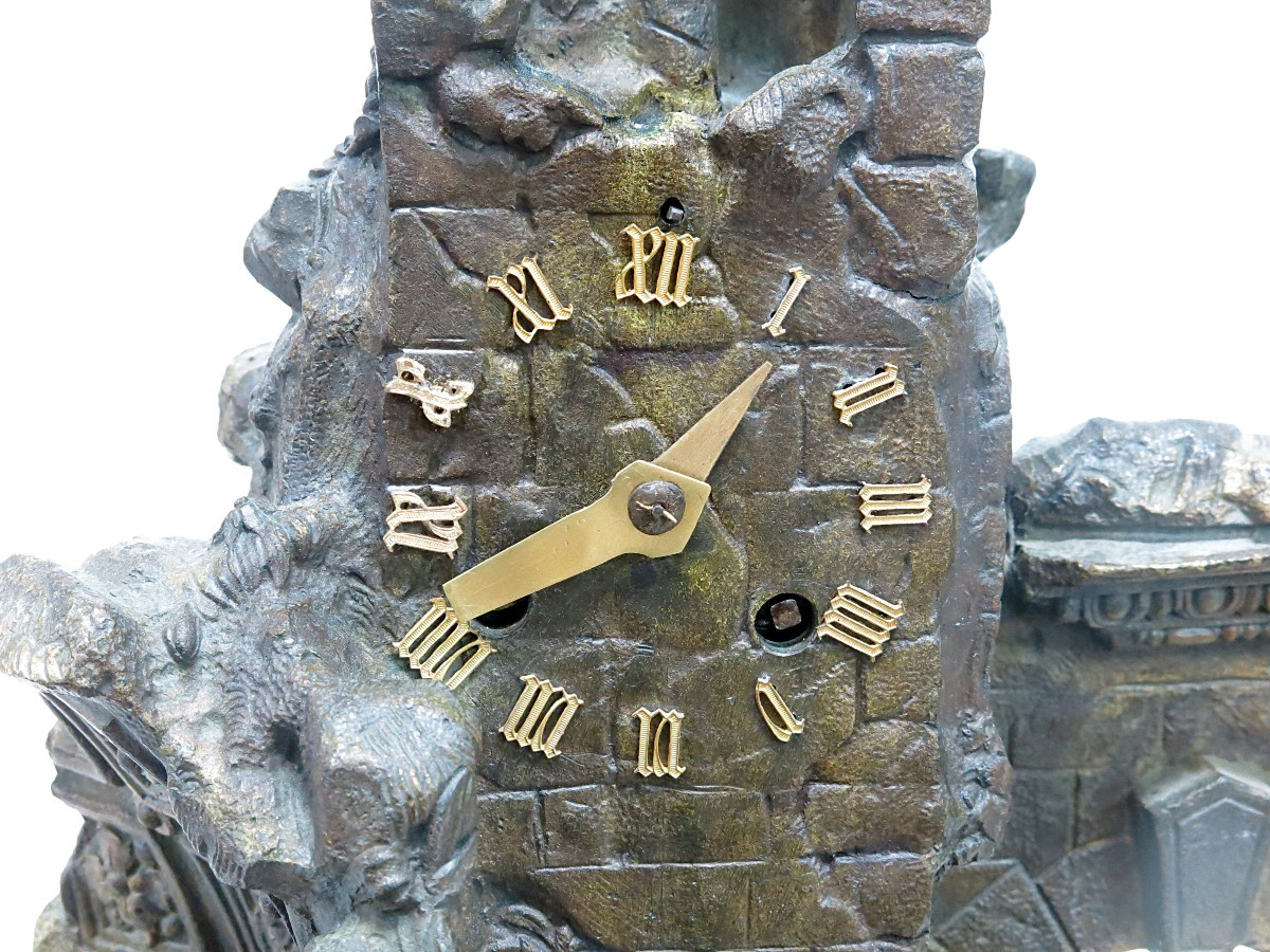 Napoleon III Period Bronze Antique Grand Tour Clock -photo-4