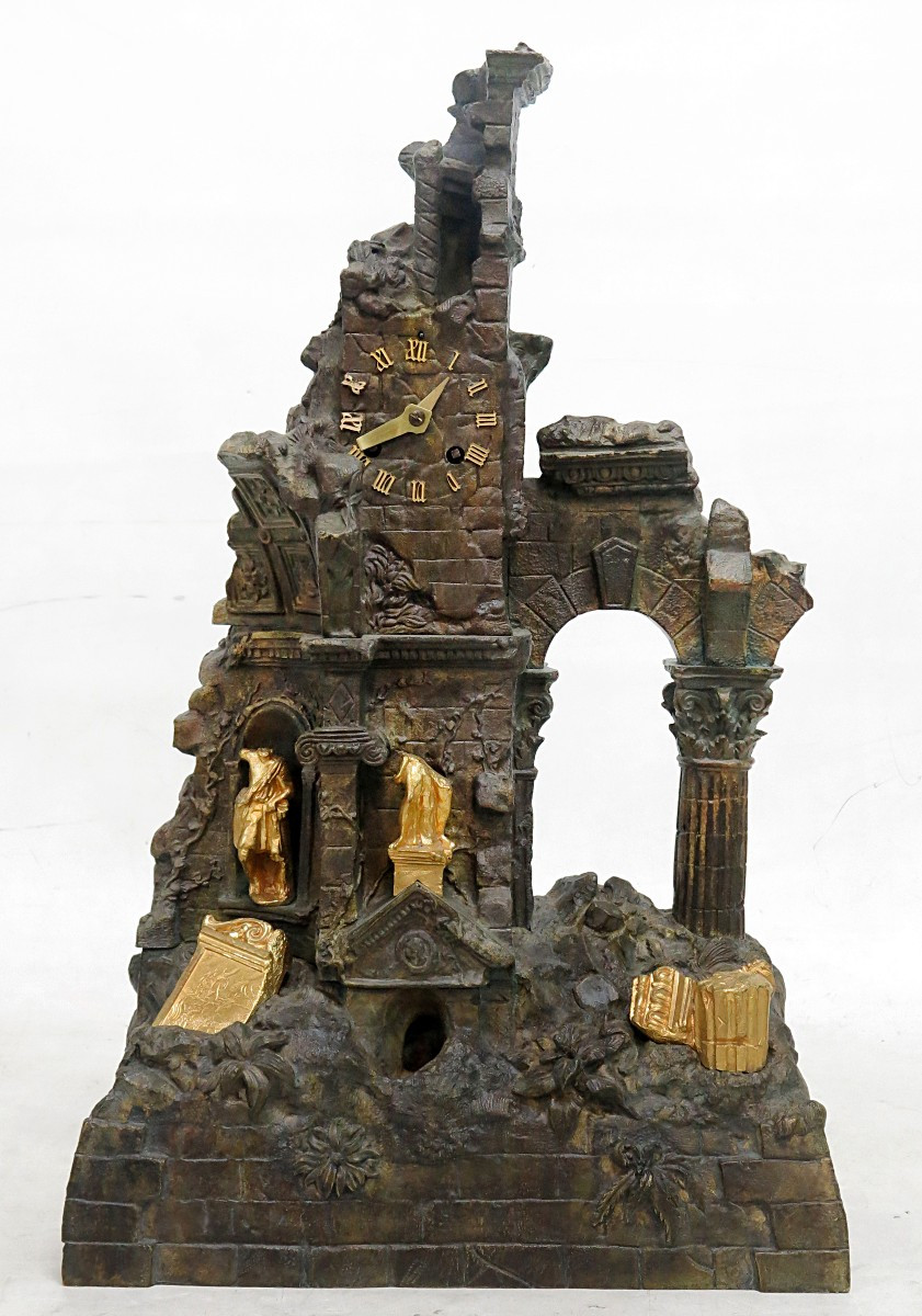 Napoleon III Period Bronze Antique Grand Tour Clock 