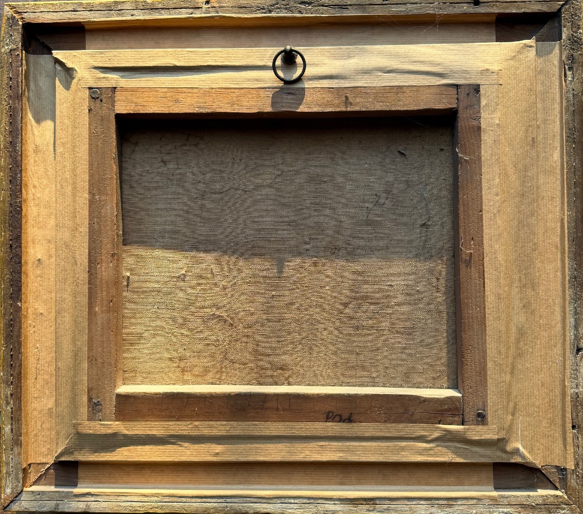 Huile sur toile représentant une scène pastorale du début du XIXème siècle-photo-1