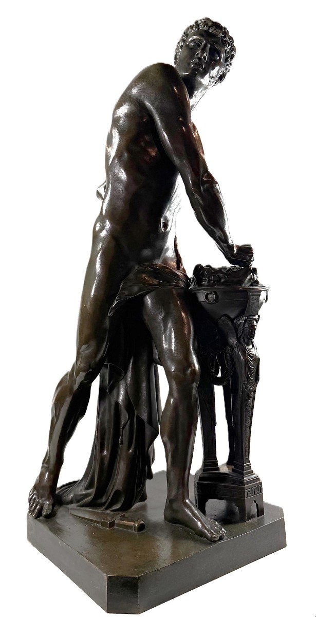 Grand bronze « Mucius Scaevola bravant la douleur » d’après Deseine, Louis Pierre (1749 – 1822)-photo-2