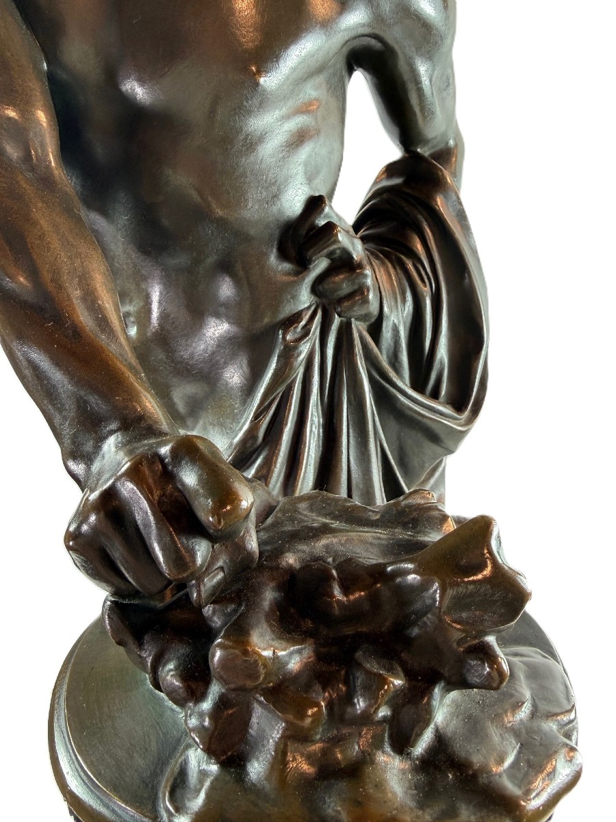 Grand bronze « Mucius Scaevola bravant la douleur » d’après Deseine, Louis Pierre (1749 – 1822)-photo-4