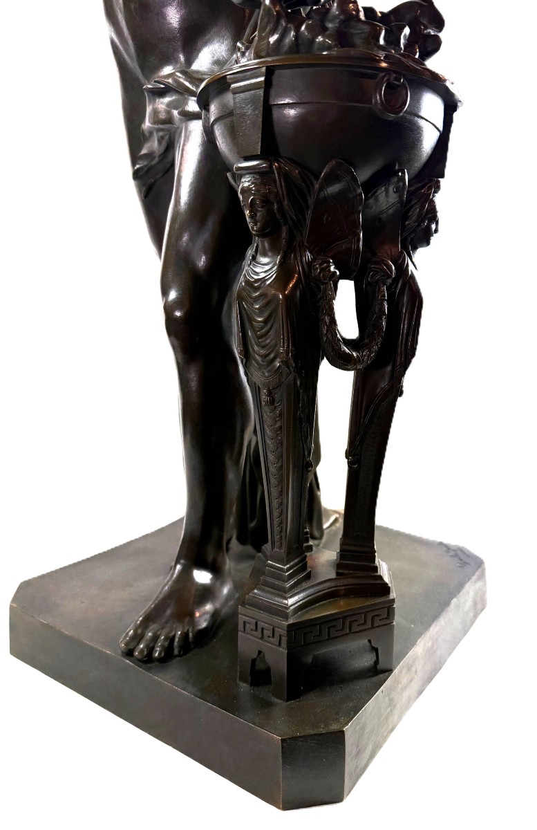 Grand bronze « Mucius Scaevola bravant la douleur » d’après Deseine, Louis Pierre (1749 – 1822)-photo-1