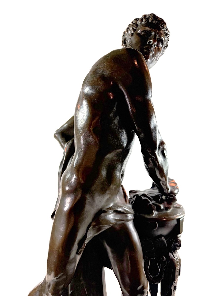 Grand bronze « Mucius Scaevola bravant la douleur » d’après Deseine, Louis Pierre (1749 – 1822)-photo-3