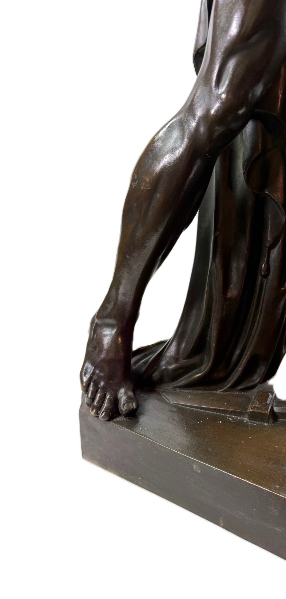 Grand bronze « Mucius Scaevola bravant la douleur » d’après Deseine, Louis Pierre (1749 – 1822)-photo-5