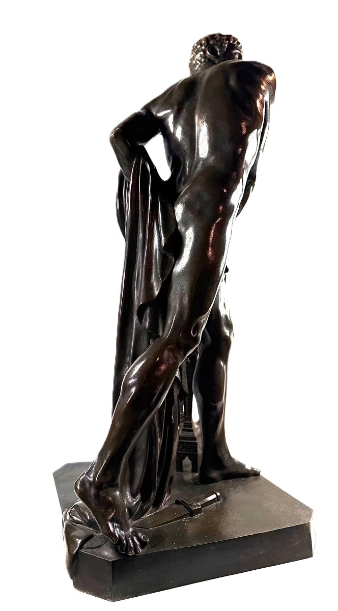 Grand bronze « Mucius Scaevola bravant la douleur » d’après Deseine, Louis Pierre (1749 – 1822)-photo-6