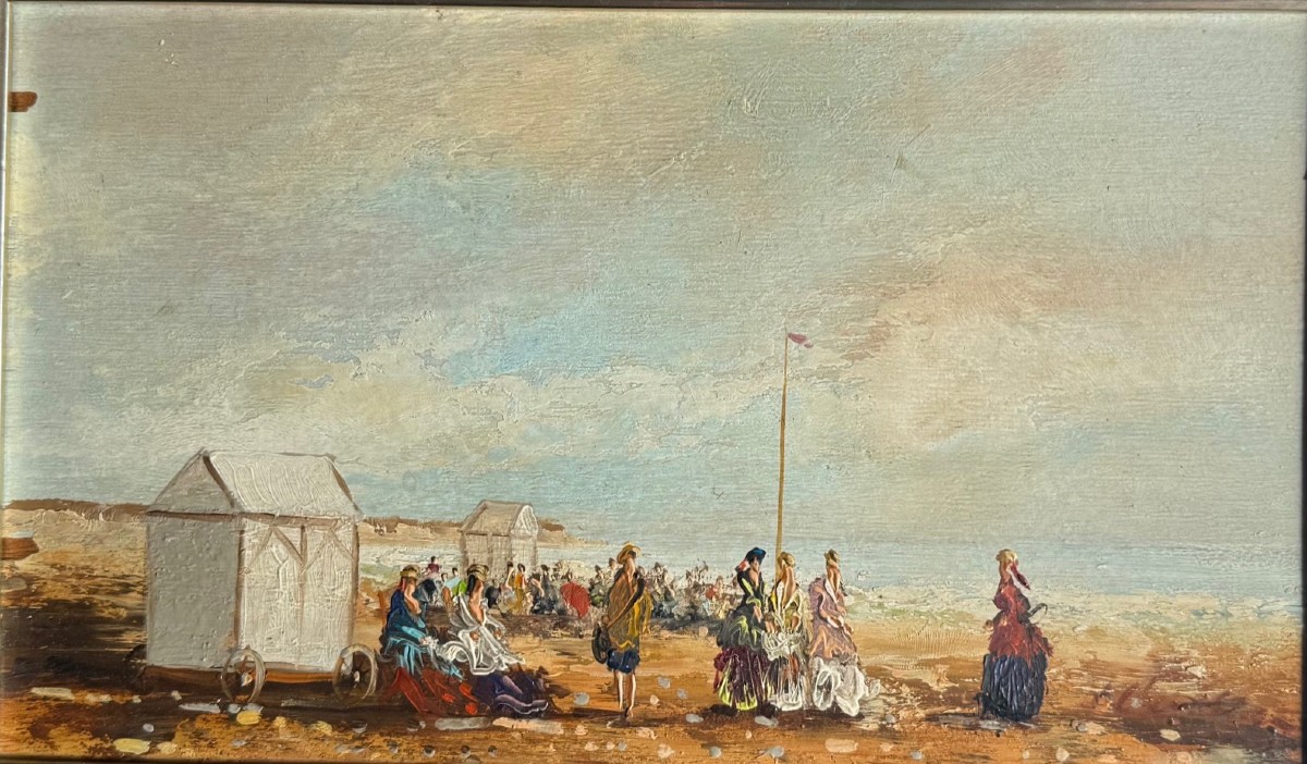 Beach Scenes In Deauville By Marc Clauzade (1957)