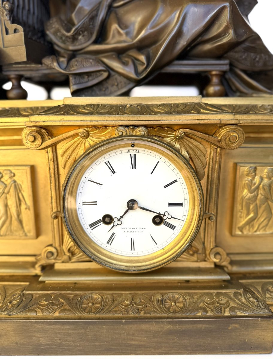 Pendule en Bronze XIX siècle de Raingo Frères Paris et Carrier Belleuse-photo-3