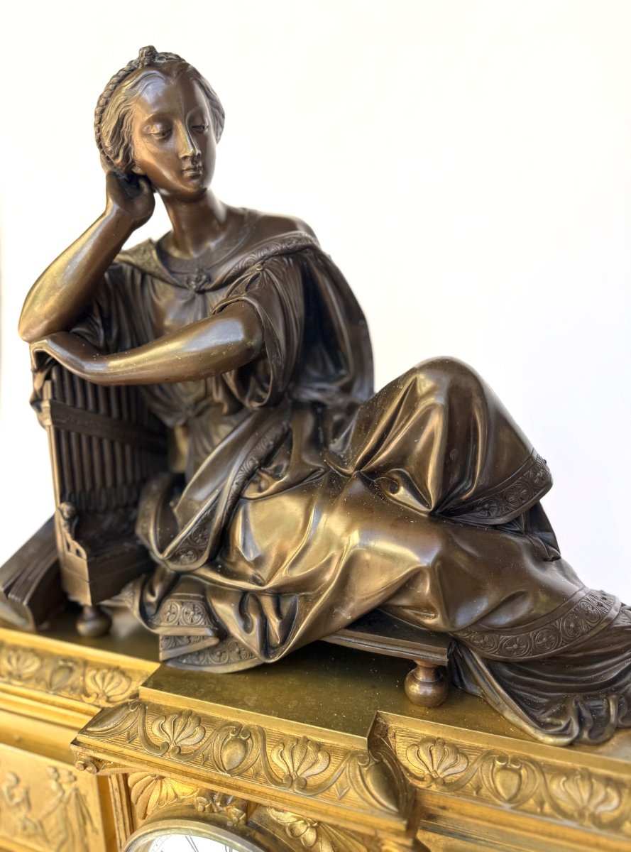 Pendule en Bronze XIX siècle de Raingo Frères Paris et Carrier Belleuse-photo-4