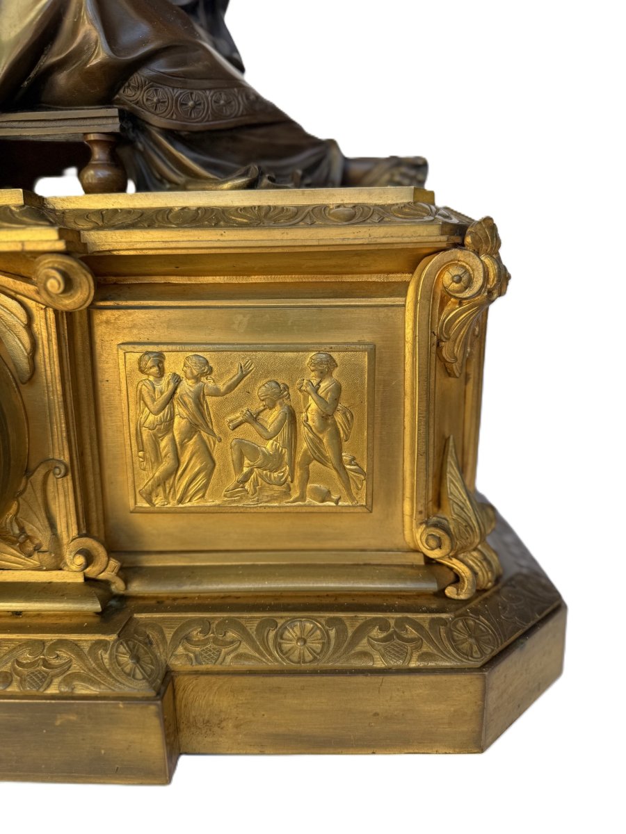 Pendule en Bronze XIX siècle de Raingo Frères Paris et Carrier Belleuse-photo-3