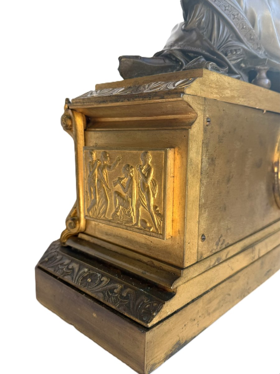 Pendule en Bronze XIX siècle de Raingo Frères Paris et Carrier Belleuse-photo-7