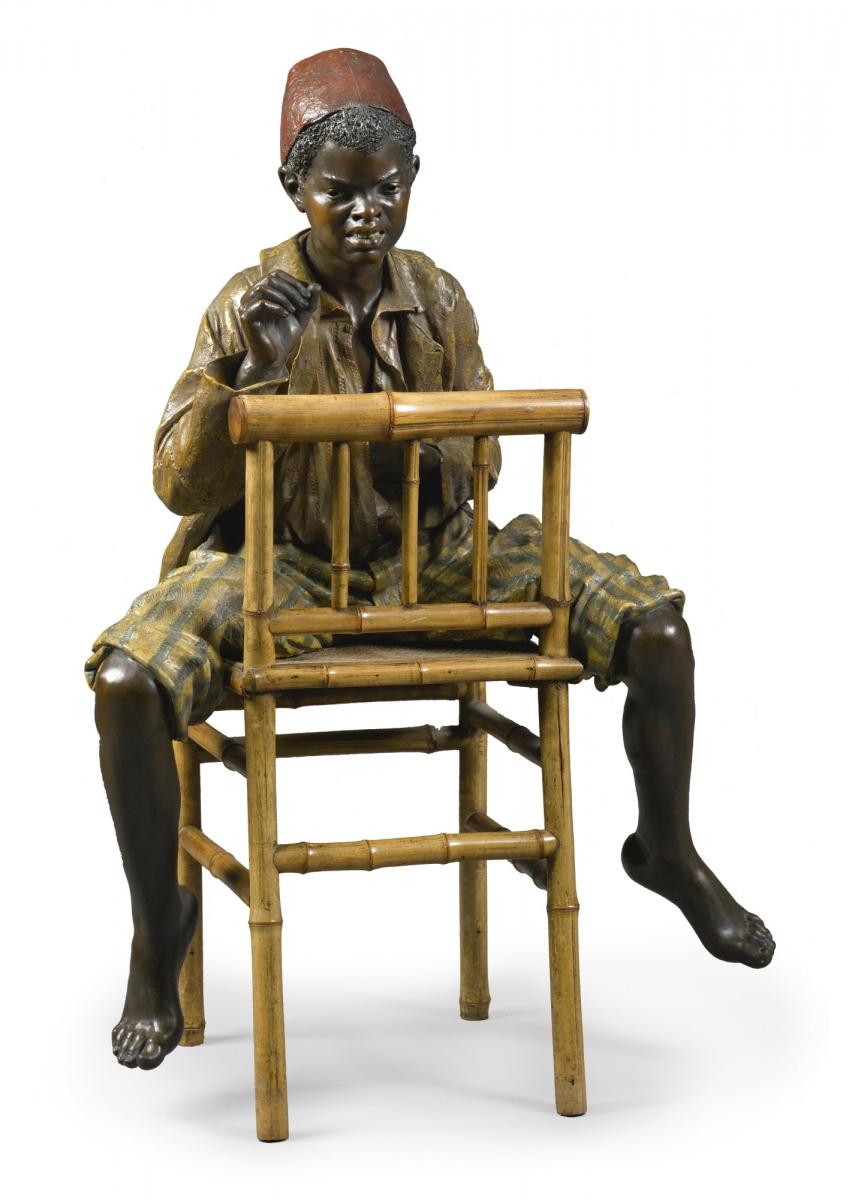 Bernhard Bloch (1836-1909), Life-size Terracotta Of A Boy From North Africa