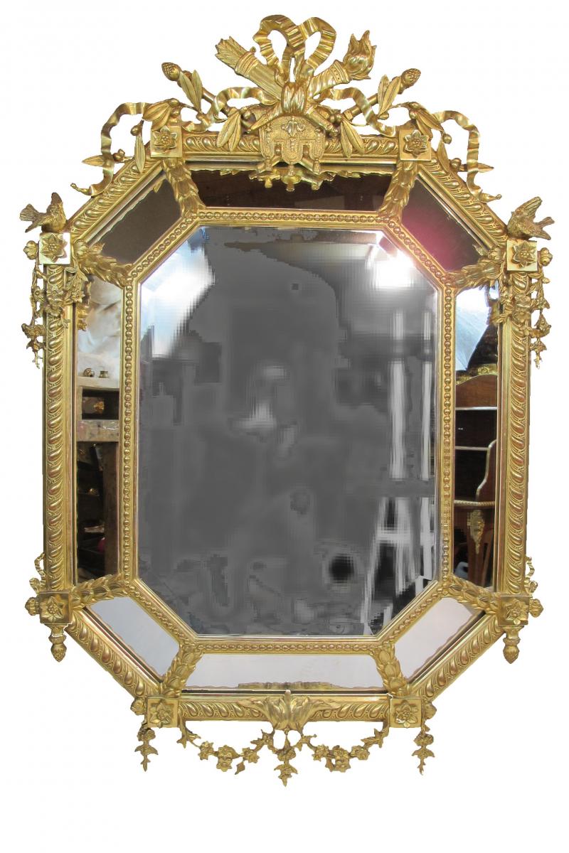 Miroir Octogonal à Parcloses d'époque Napoléon III