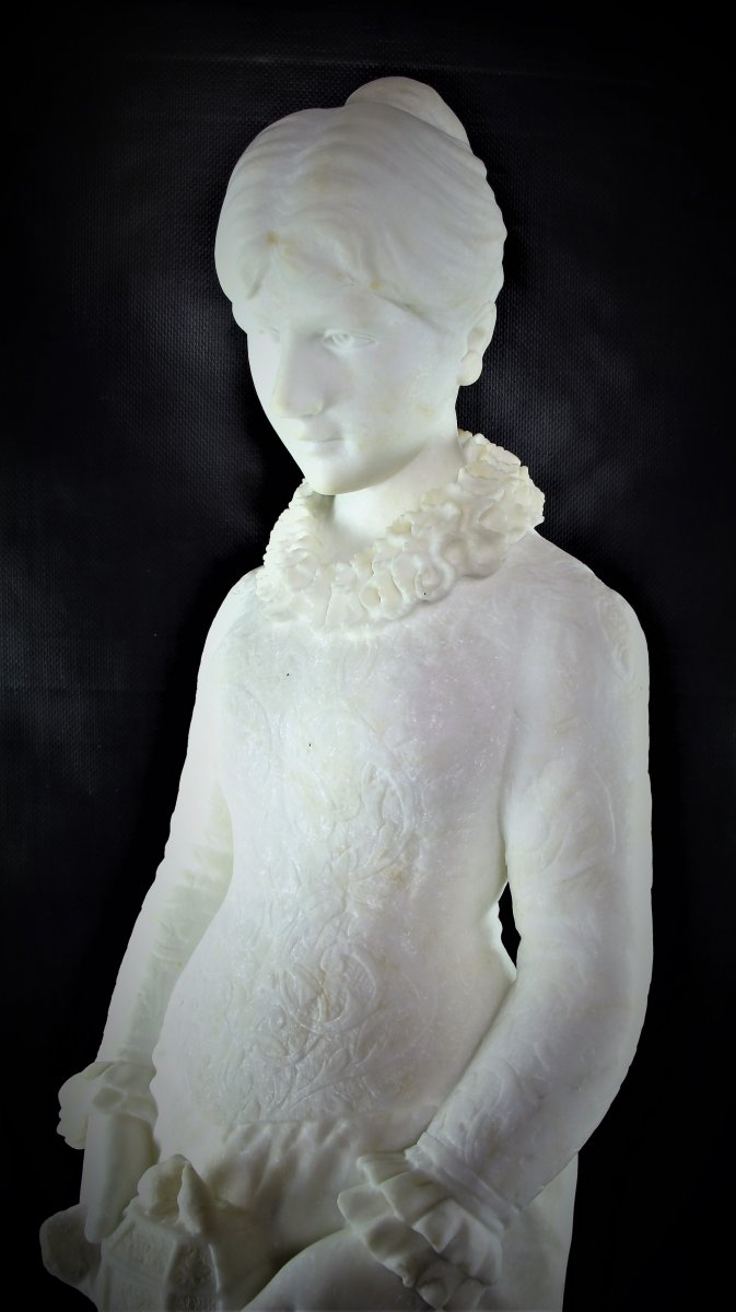 Sculpture en albâtre du XIXème siècle de style néo-gothique, "La Passion"-photo-1