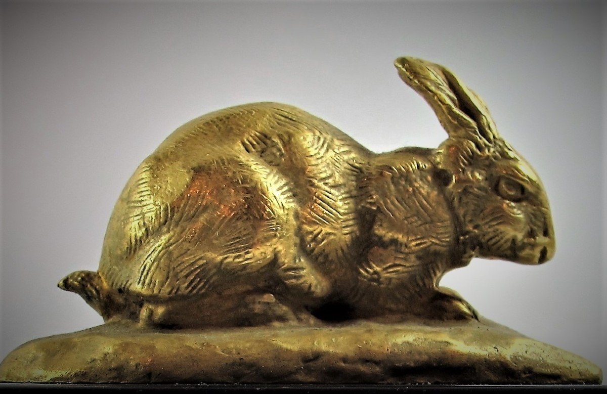 Barye Antoine-louis (1795-1875), Rabbit With Erect Ears-photo-2