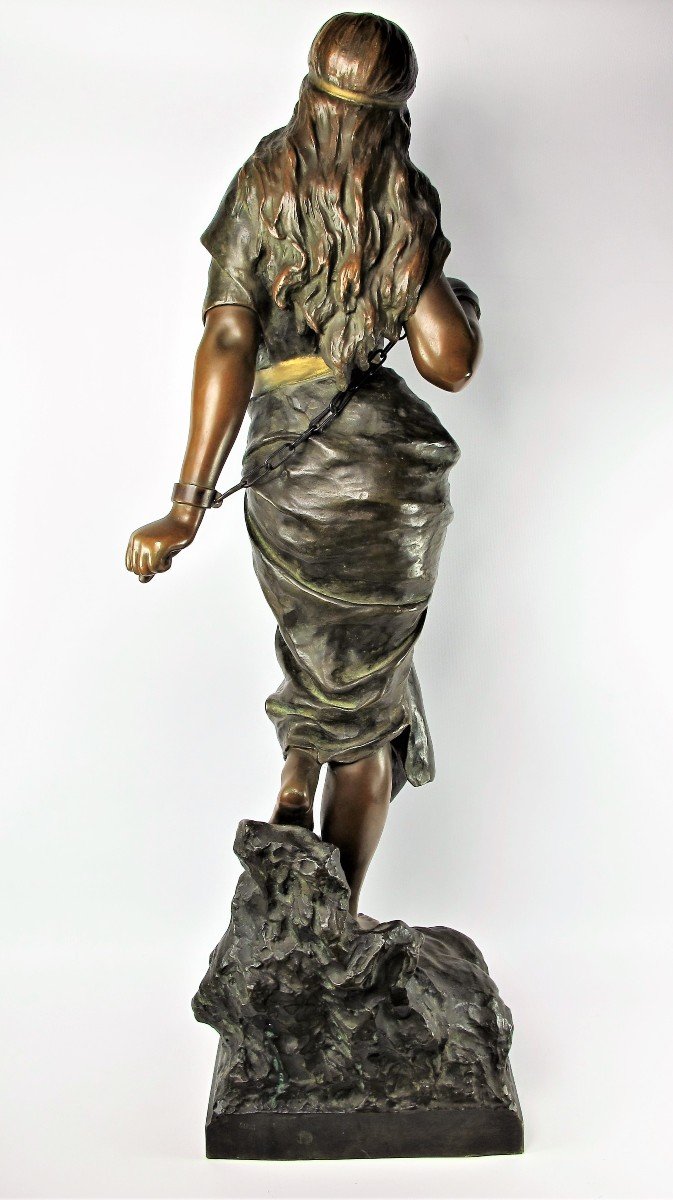 Grande Sculpture En Bronze « Prise De Corsaire » De Emmanuel Villanis (1858-1914)-photo-1