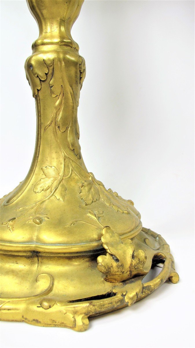 Très Grande Paire De Candélabres En Bronze Doré De Style Louis XV Par Robert Frères À Paris -photo-1