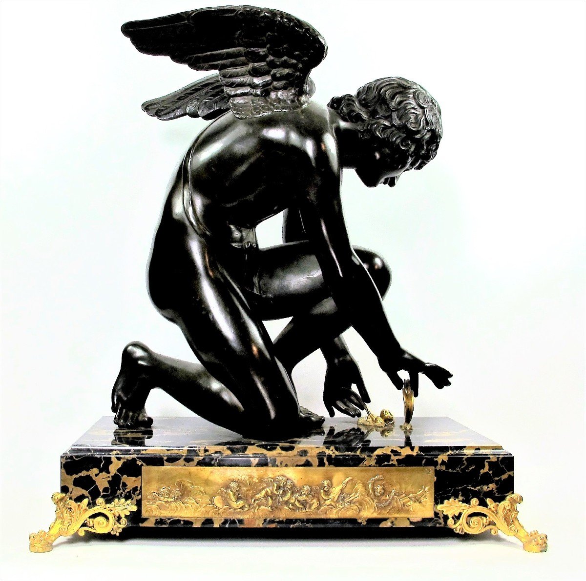 Imposante Sculpture D’après Antoine-denis Chaudet Paris, (1763 – 1810) L’amour Au Papillon-photo-2