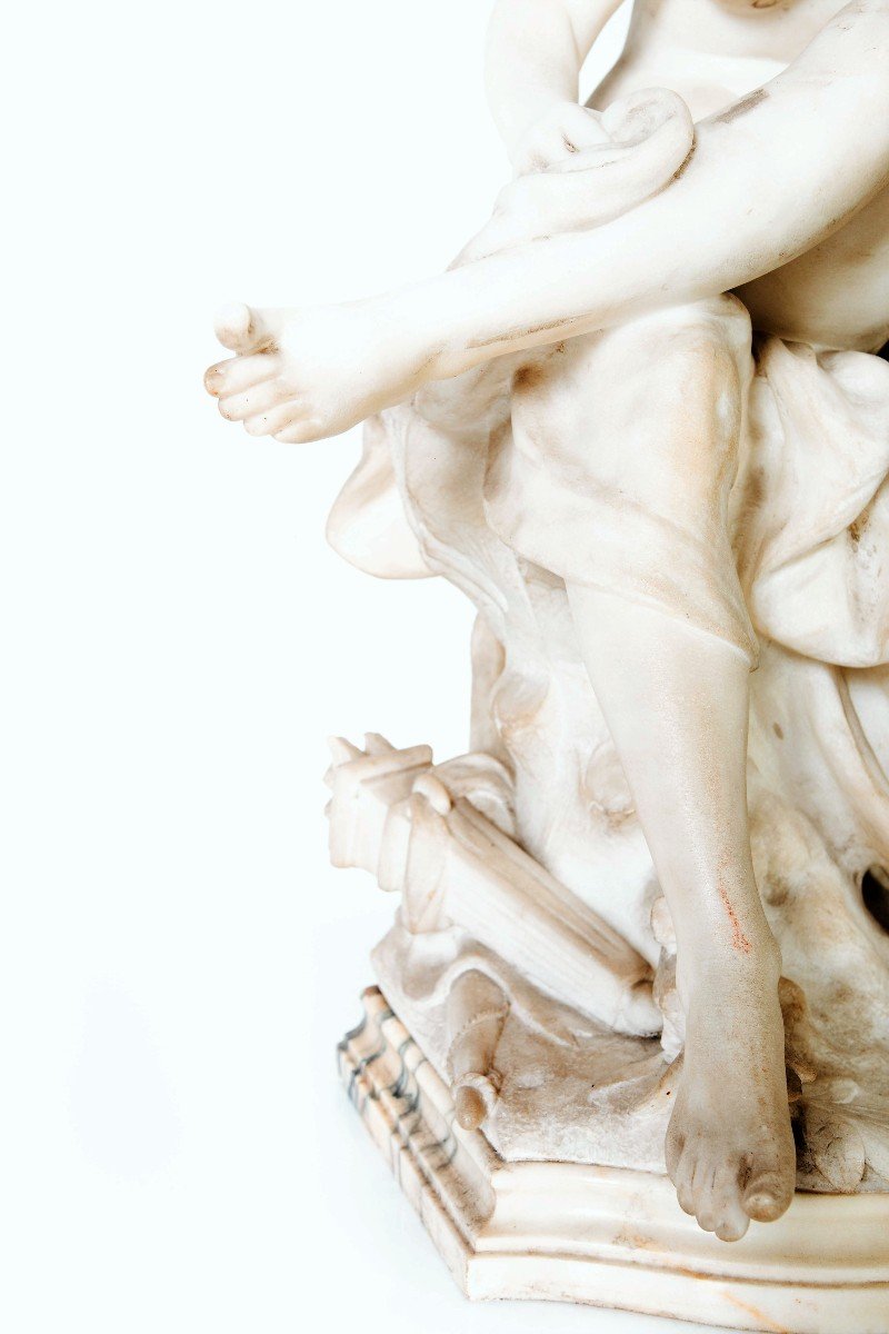 Marble Sculpture By Louis Gossin (1846-1928), Diana In The Bath-photo-2