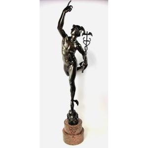 Huge Bronze Sculpture Representing Mercury, F.barbedienne Foundry (1810-1892)