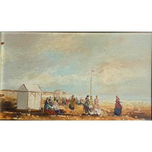 Beach Scenes In Deauville By Marc Clauzade (1957)
