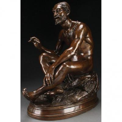 Sculpture en bronze "Conteur Arabe" de Charles PONSIN-ANDARAHY (1835 -1885)