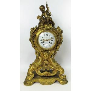 Louis XV Style Clock Attributed To Léon Messagé (1842-1901)