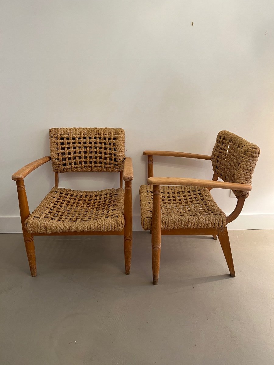 Audoux Minet. Pair Of Armchair-photo-3