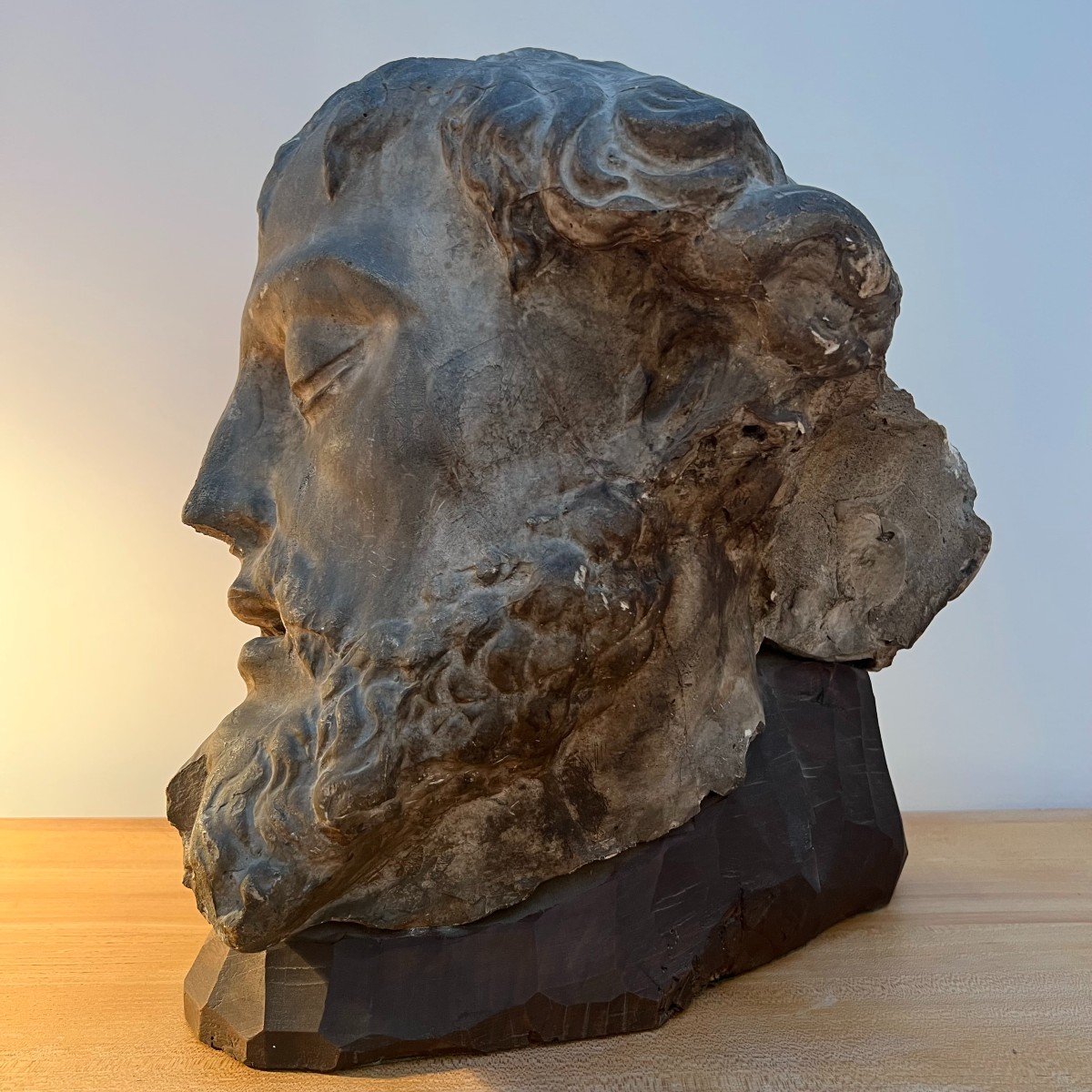 Important Sculpture, Head Of Christ In Plaster.