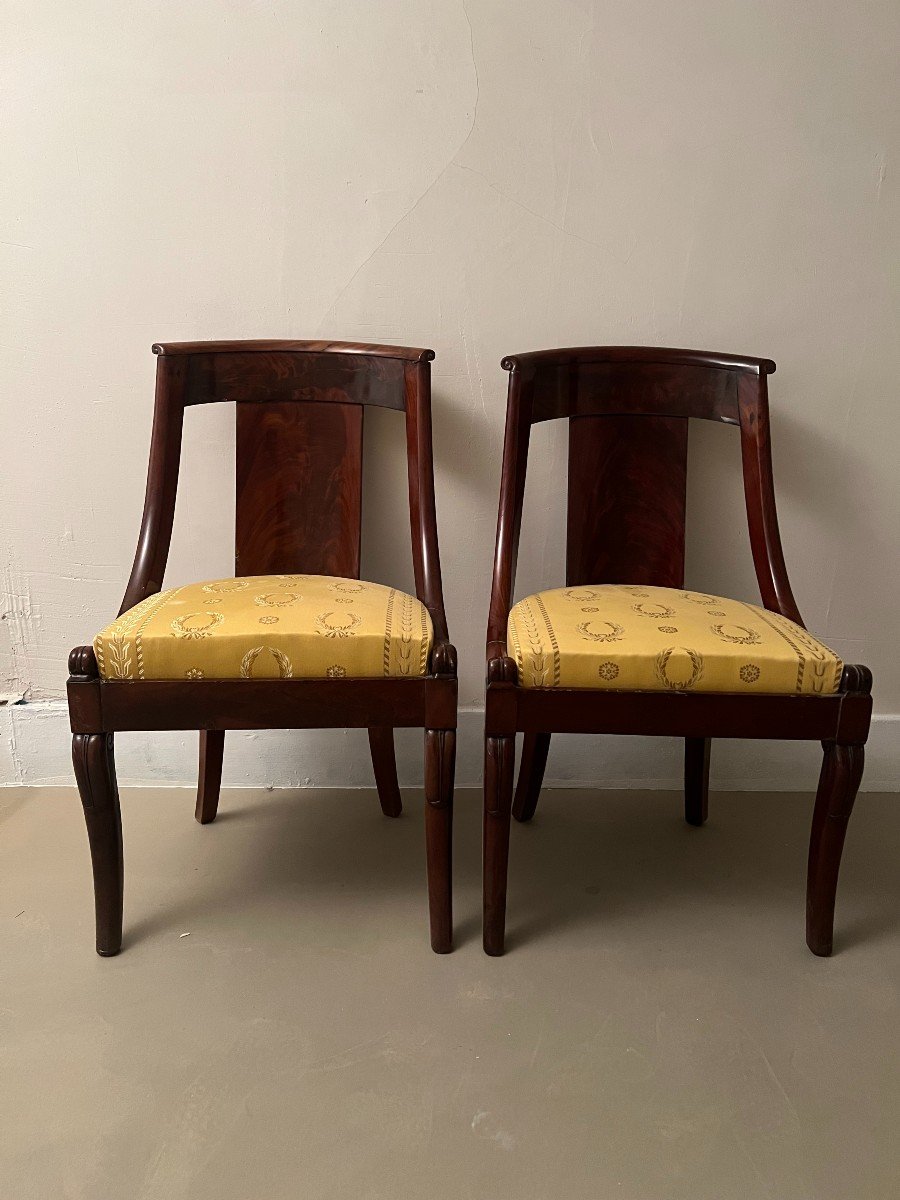 Pair Of Empire Mahogany Chairs.-photo-2