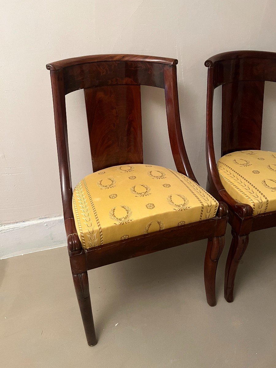 Pair Of Empire Mahogany Chairs.-photo-3