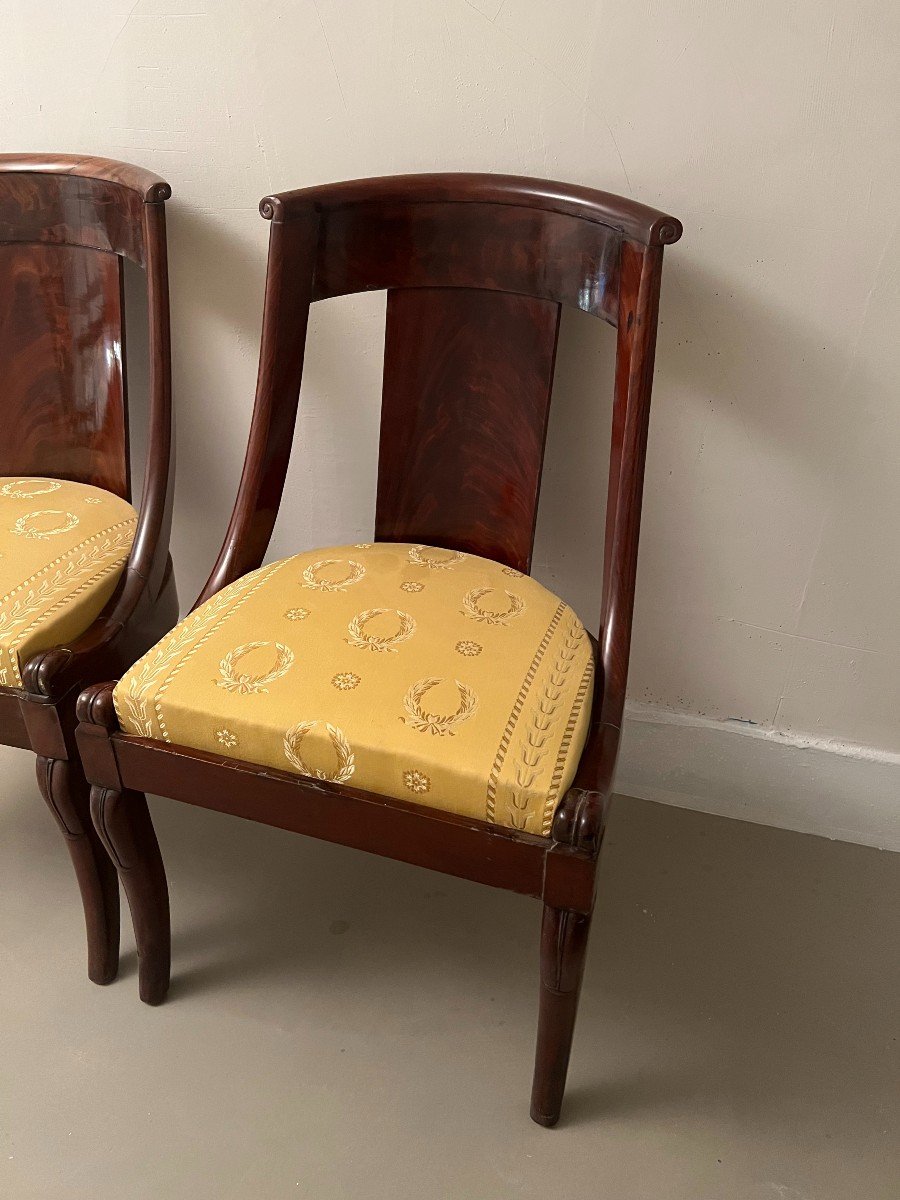 Pair Of Empire Mahogany Chairs.-photo-4