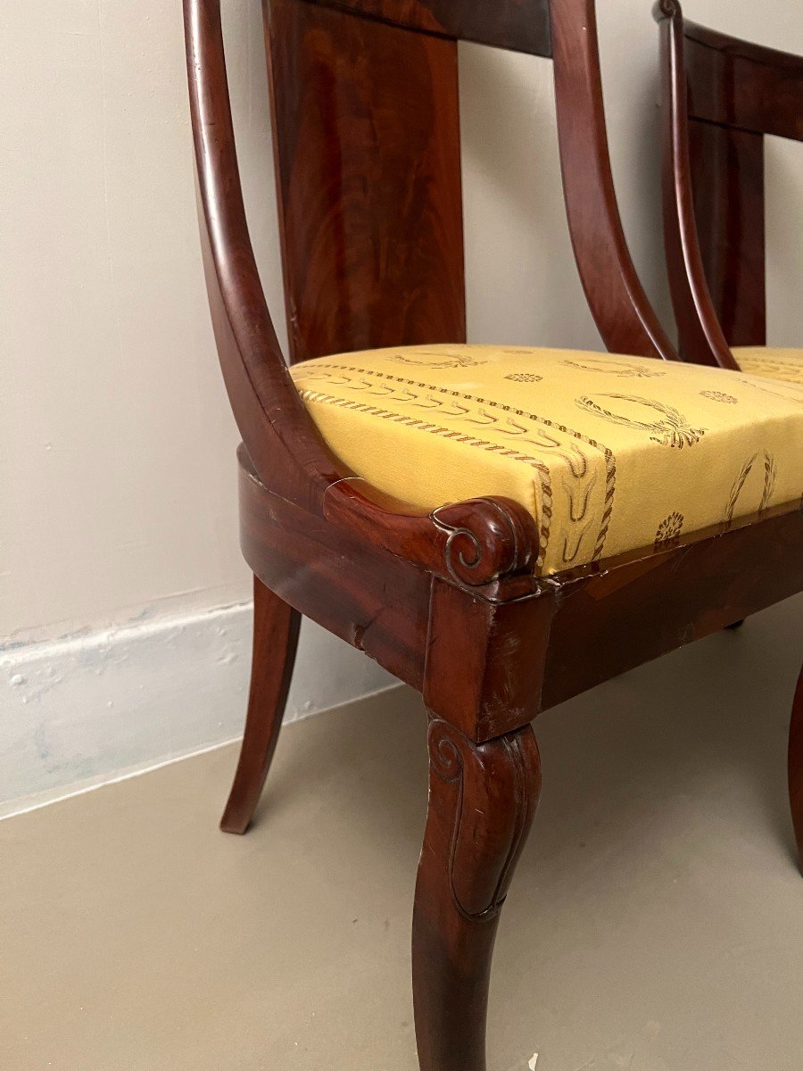 Pair Of Empire Mahogany Chairs.-photo-2