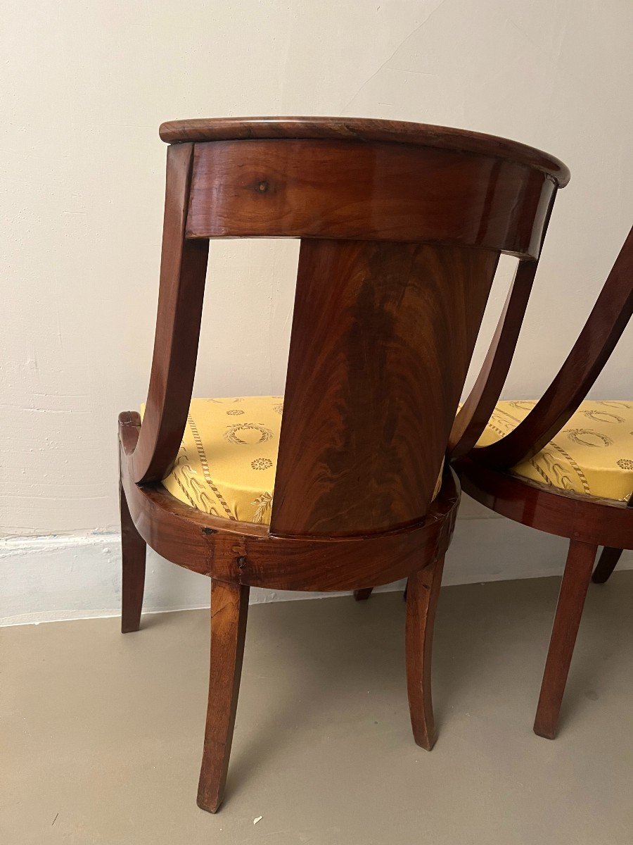 Pair Of Empire Mahogany Chairs.-photo-4