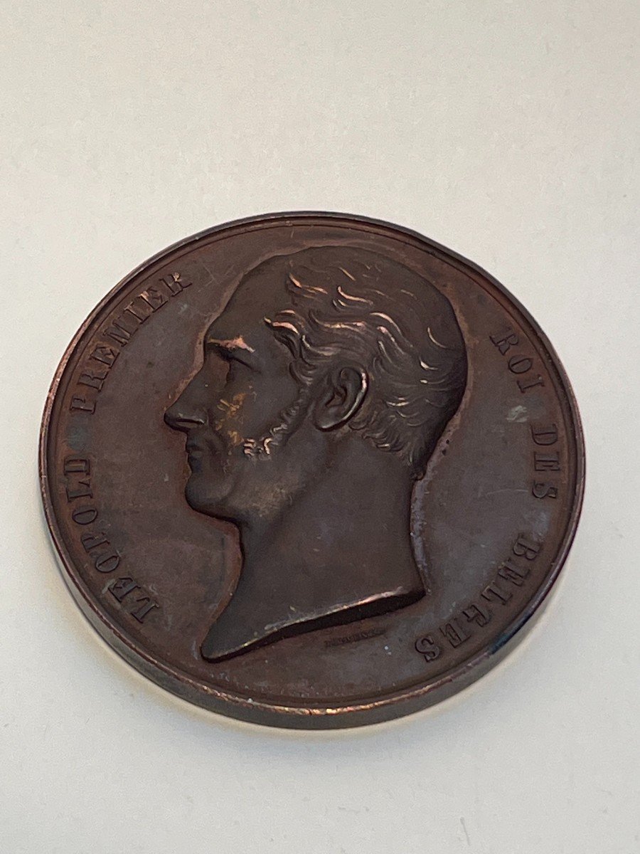 Belgium, Bronze Medal By Jouvenel. Leopold First King Of Belgian Medicine.-photo-2