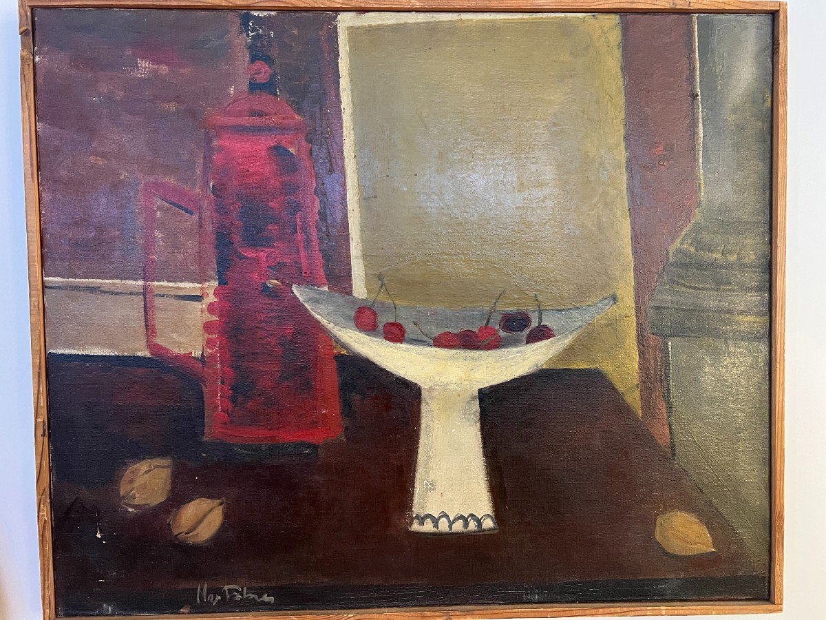 Max Fabre (1928-2021) Painting, Still Life 1955.-photo-4