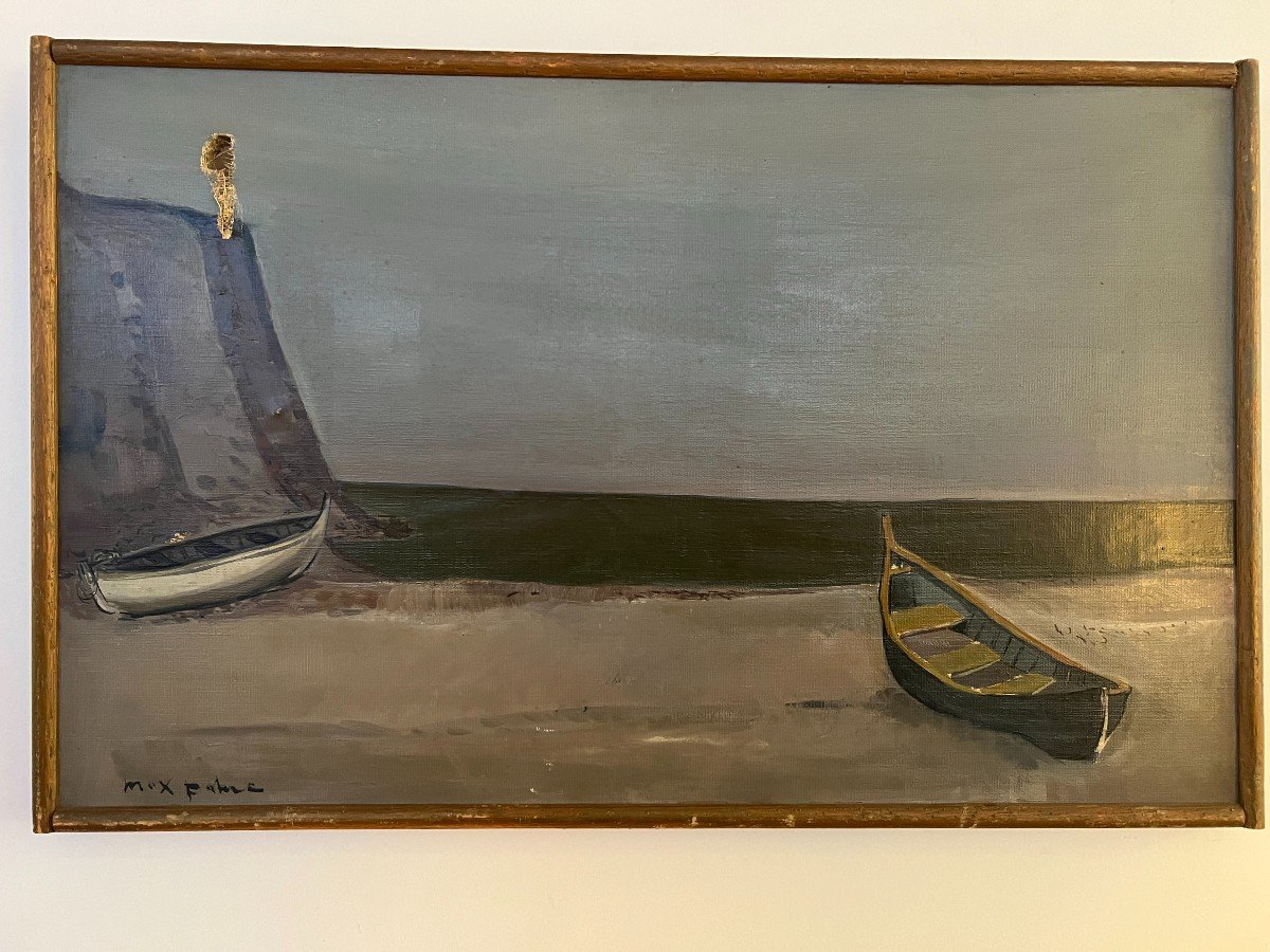Max Fabre (1928-2021) Painting, The Boat 1954.-photo-3