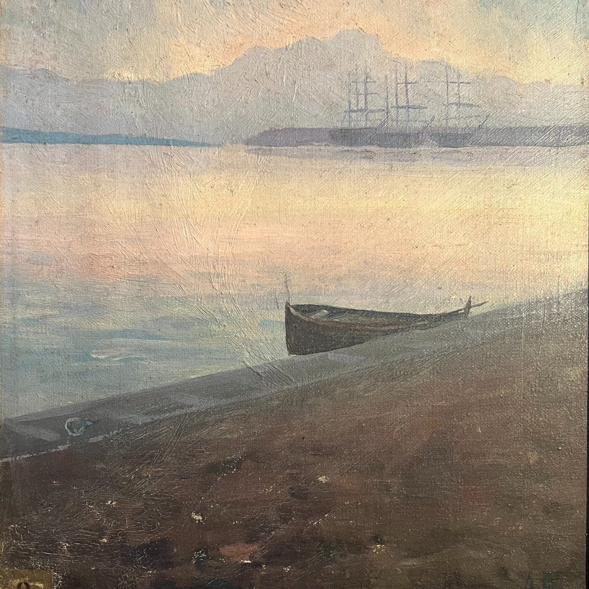 Aimé Rivoire Gulf Of Bandol Painting Oil On Canvas.