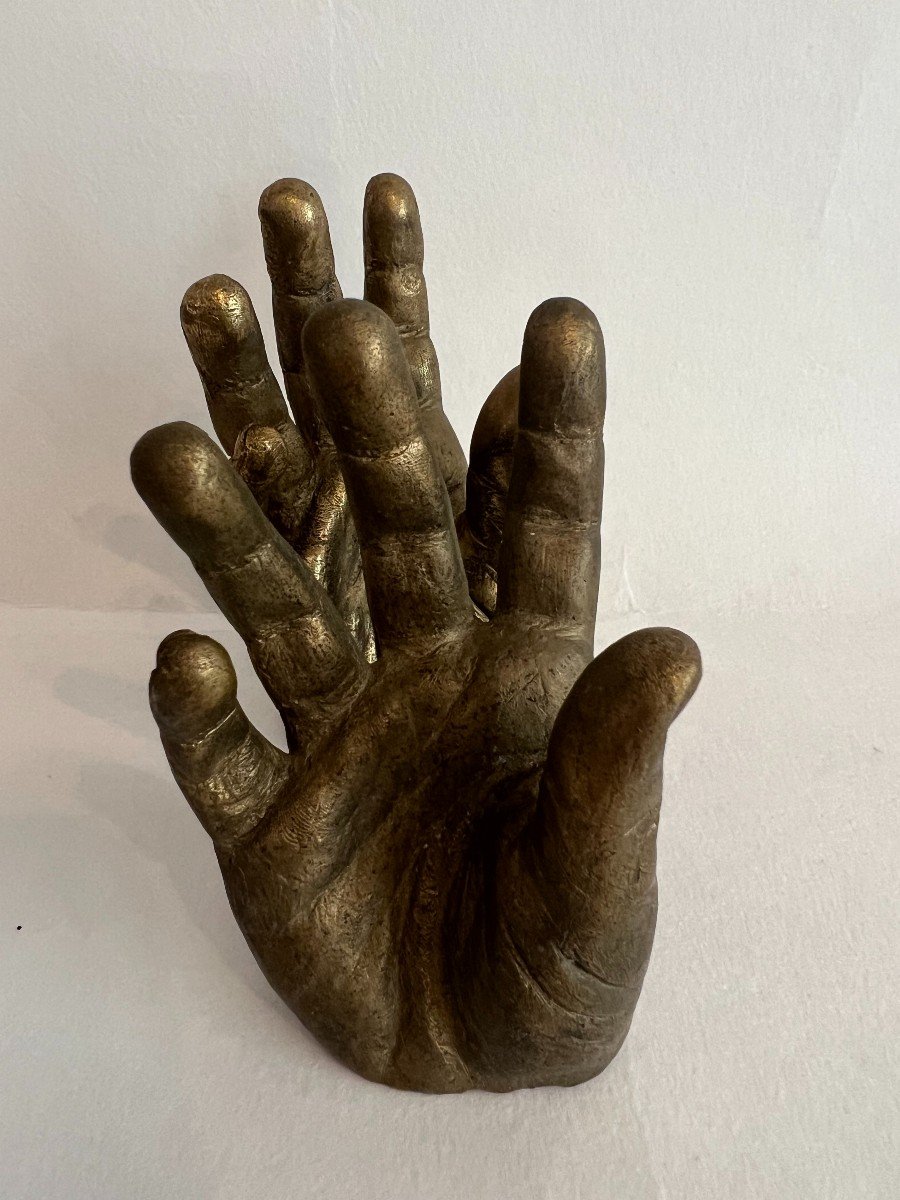 Sculpture , étude De Main  En Bronze .-photo-2
