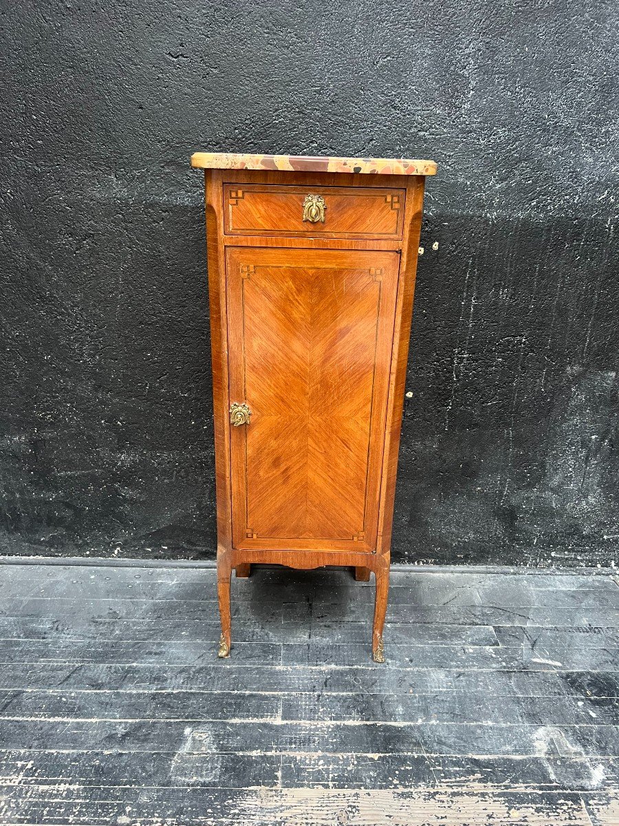 Small Transition Style Marquetry Cabinet.-photo-3