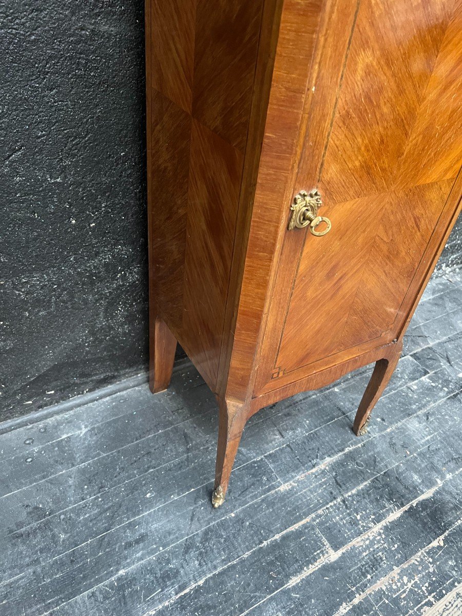 Small Transition Style Marquetry Cabinet.-photo-1