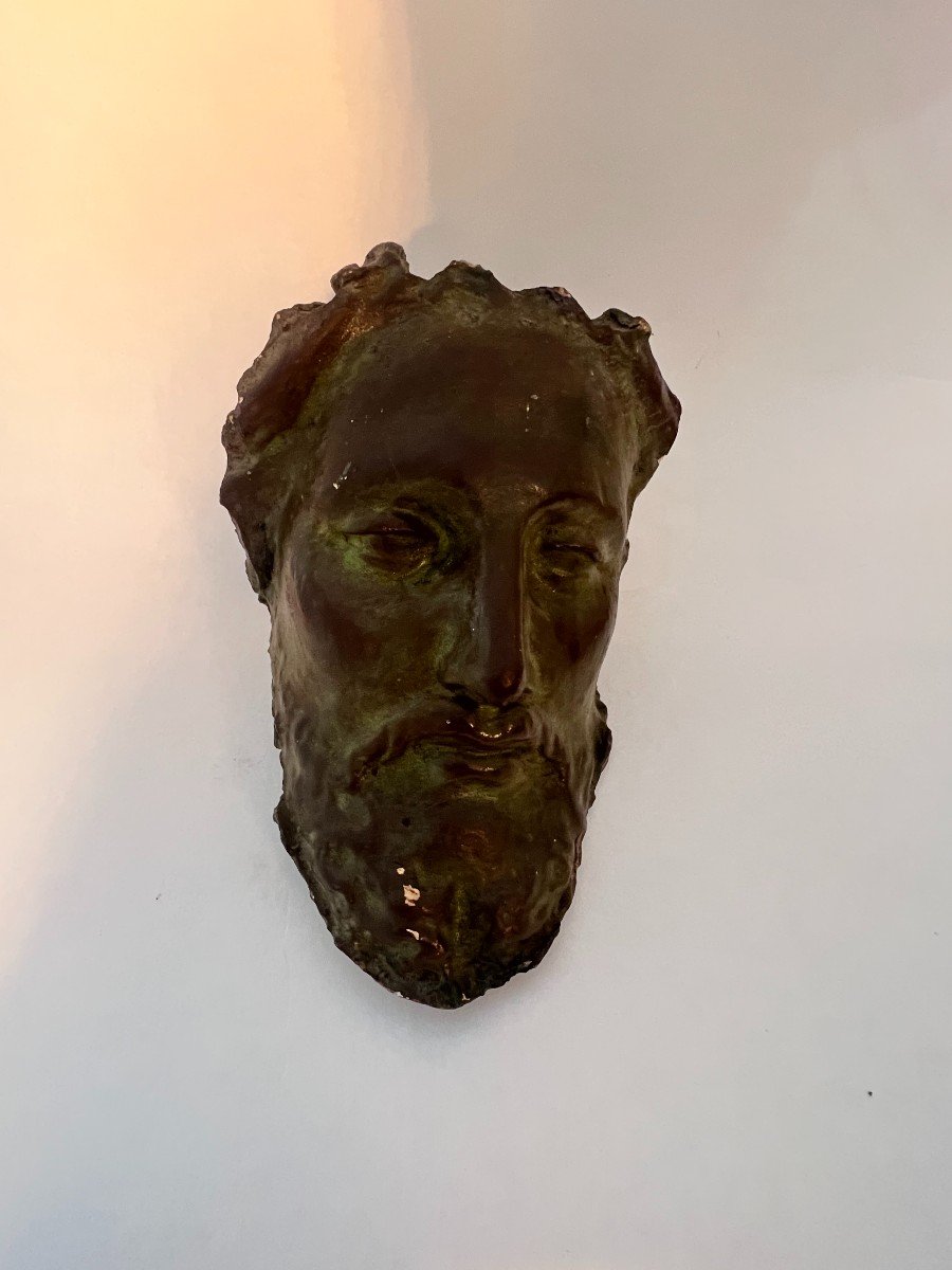 Sculpture, Study Head Of Christ In Plaster.-photo-2