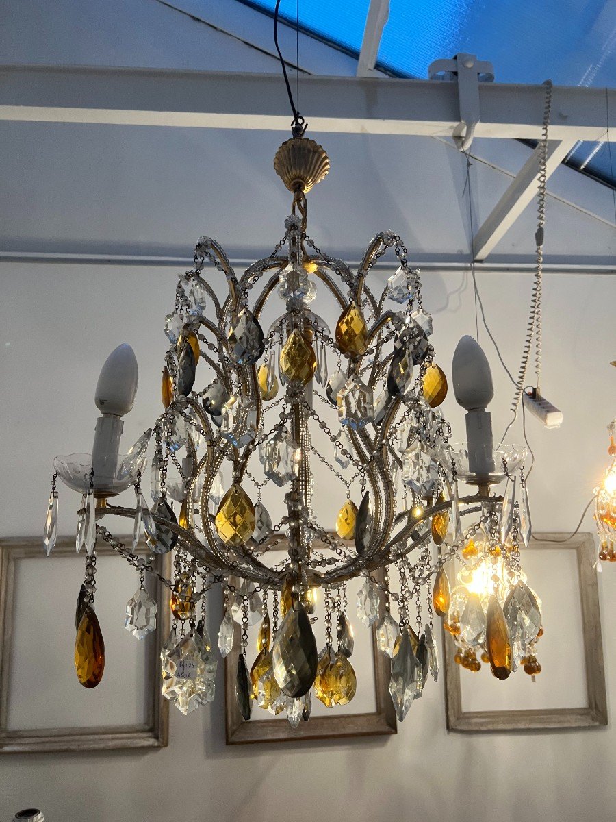 Chandelier With Colored Tassels.-photo-4