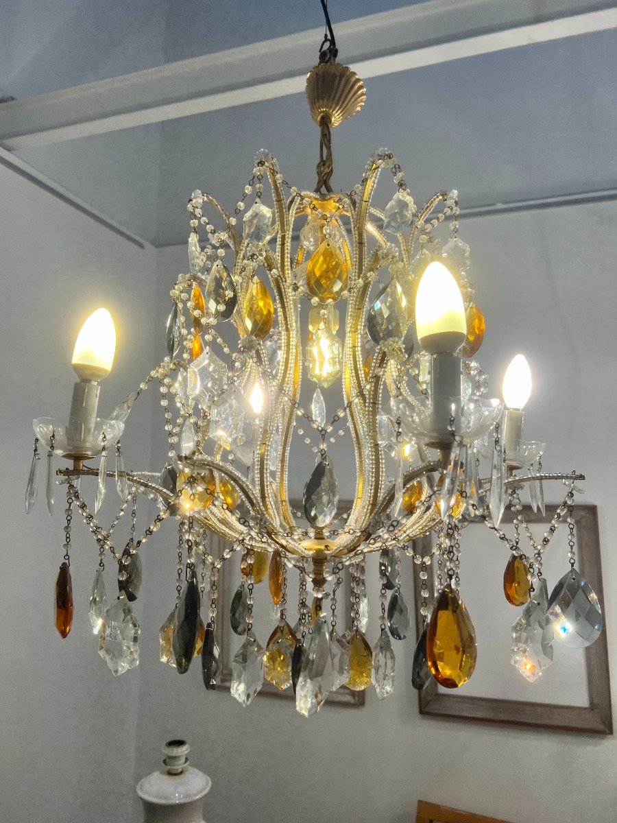 Chandelier With Colored Tassels.-photo-2
