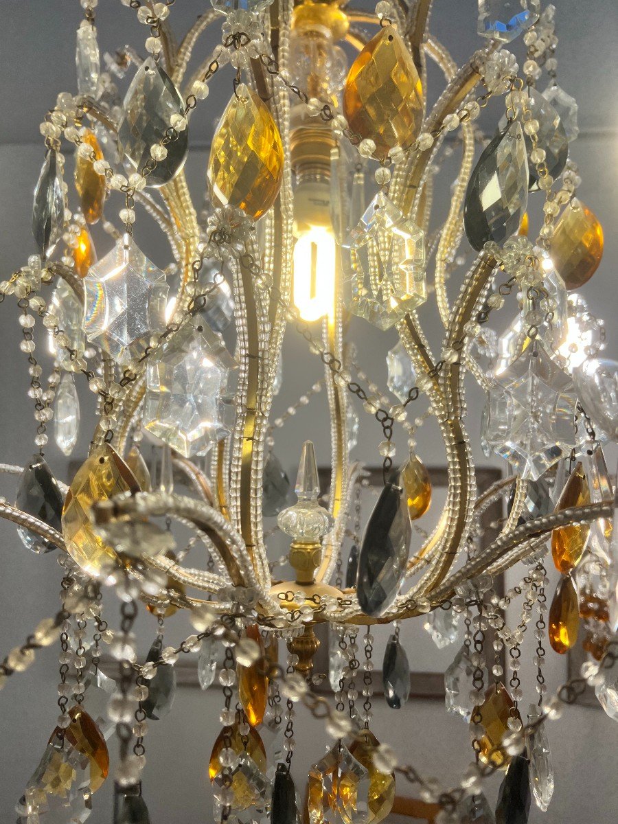 Chandelier With Colored Tassels.-photo-3