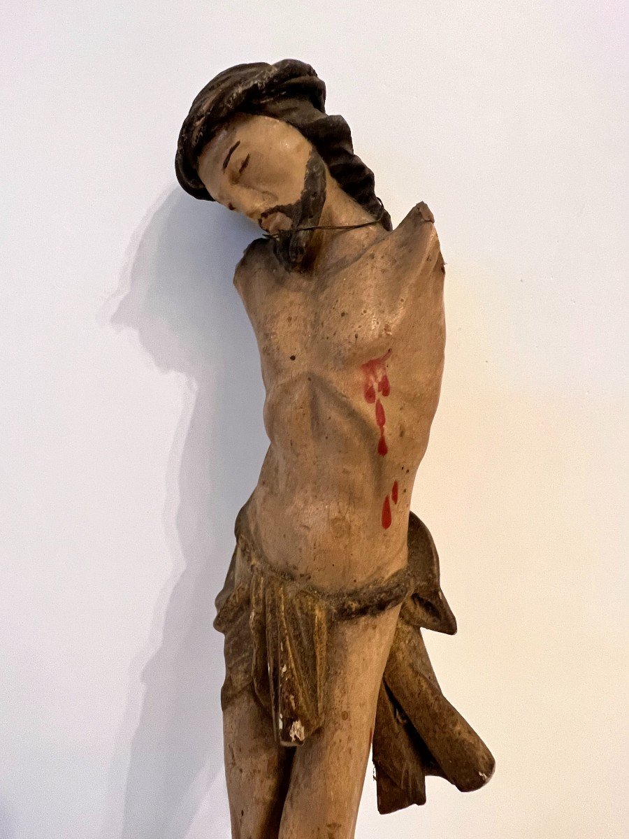 Sculpture, Body Of A Christ In Polychrome Wood.-photo-3