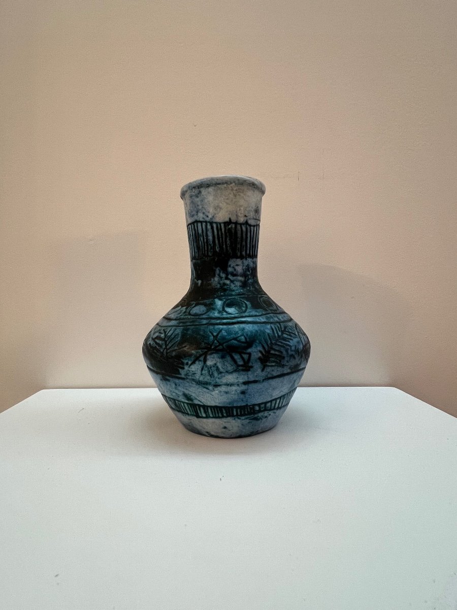 Jacques Blin . Vase Balustre Céramique  XX Eme Siècle .-photo-2