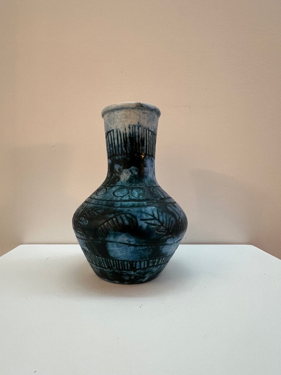 Jacques Blin . Vase Balustre Céramique  XX Eme Siècle .-photo-2